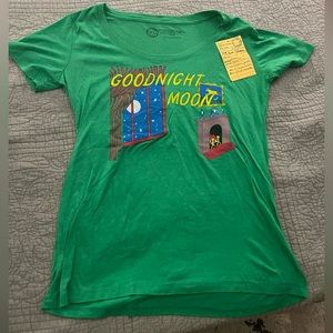 Out of Print T-shirt, size XL, Goodnight Moon cover on green shirt